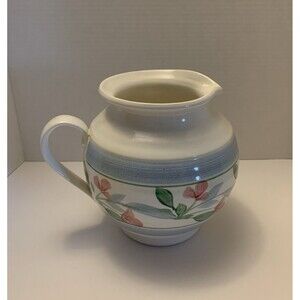 Vintage Stoneware Pottery Style Pitcher GUC Unbranded 7”Heavy